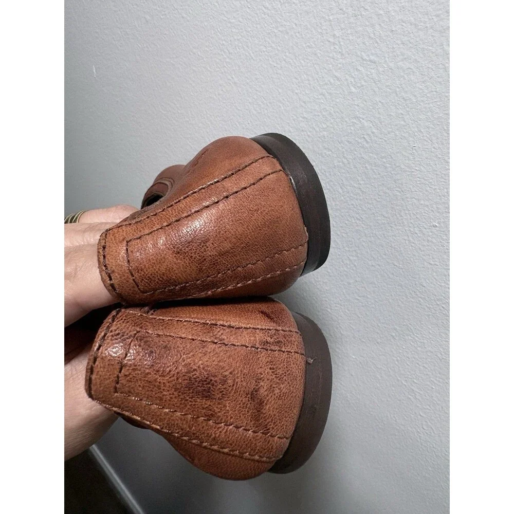 Frye Carson Ballet Flats Women's Size 8.5 Cognac Slip On Leather Shoes